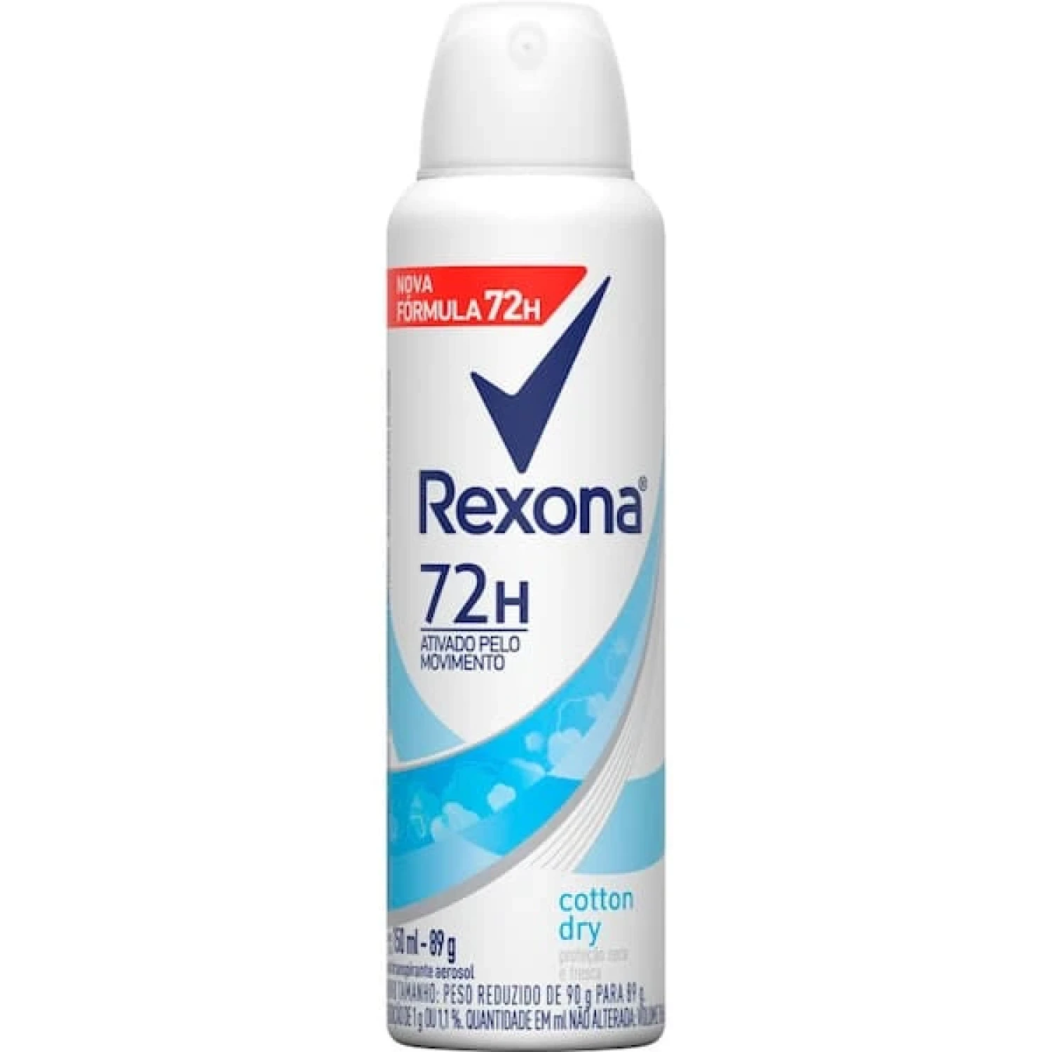 Desodorante Antitranspirante Feminino Rexona Cotton Dry aerossol, 1 unidade com 150mL (1/1)