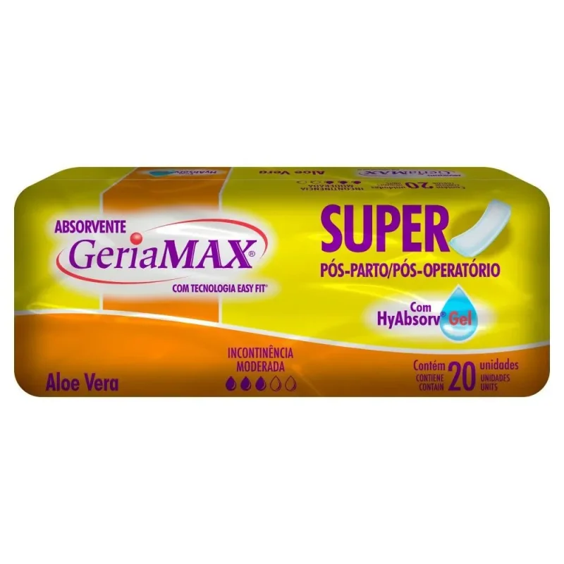 Absorvente Geriátrico Geriamax, com 20 unidades