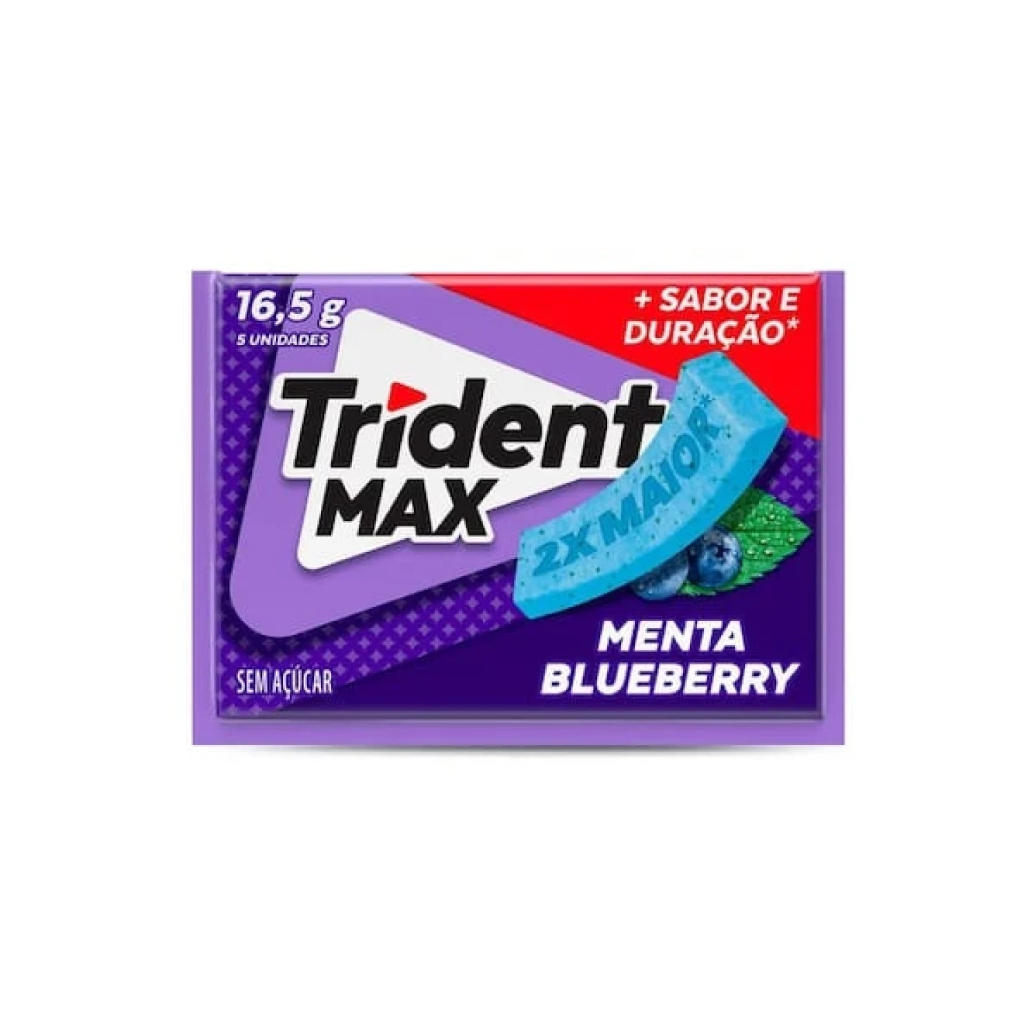 Goma de Mascar Trident Max Menta e Blueberry, com 5 unidades (1/1)