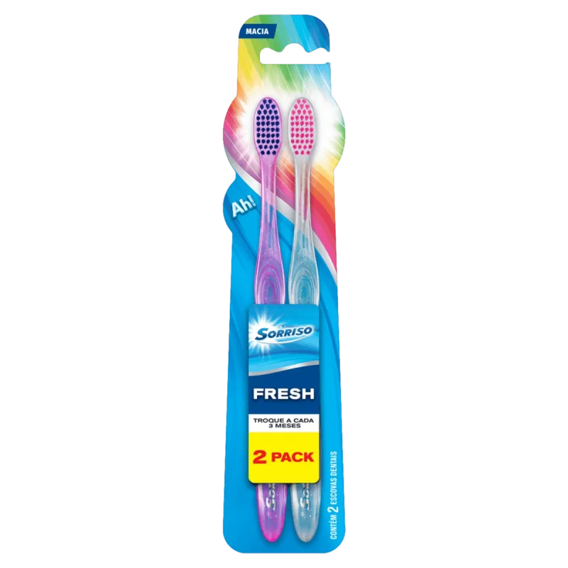 Escova Dental Macia Sorriso Fresh, com 2 unidades