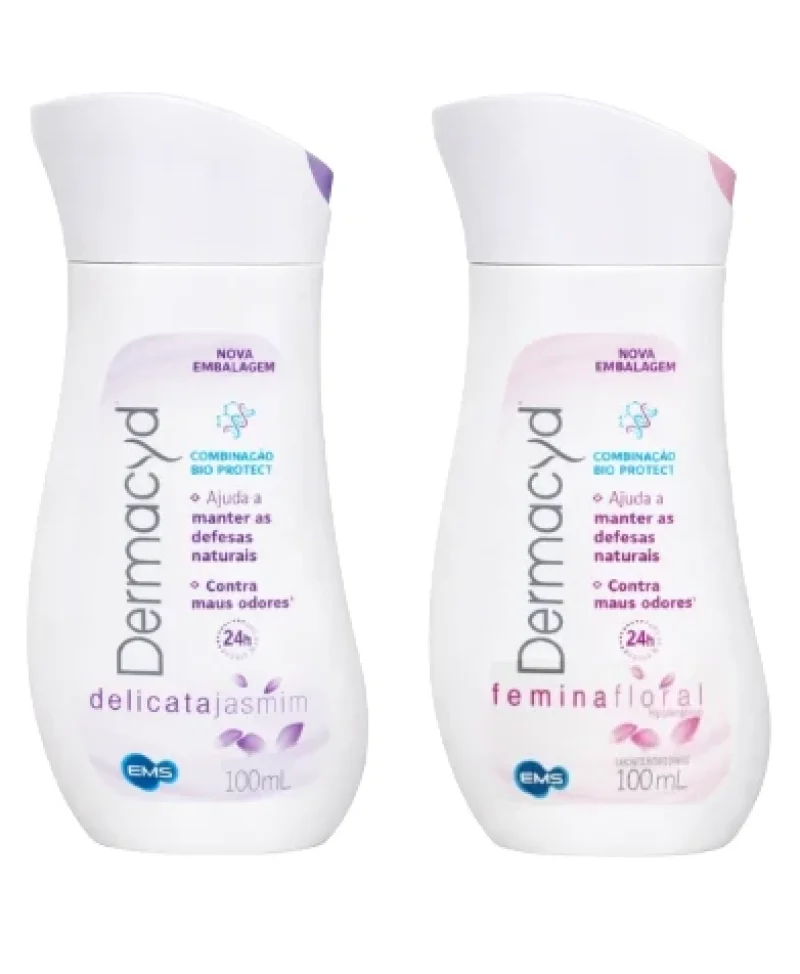 Kit Sabonete Líquido Íntimo Dermacyd Delicata Jasmim e Femina Floral, com 2 unidades de 100ml