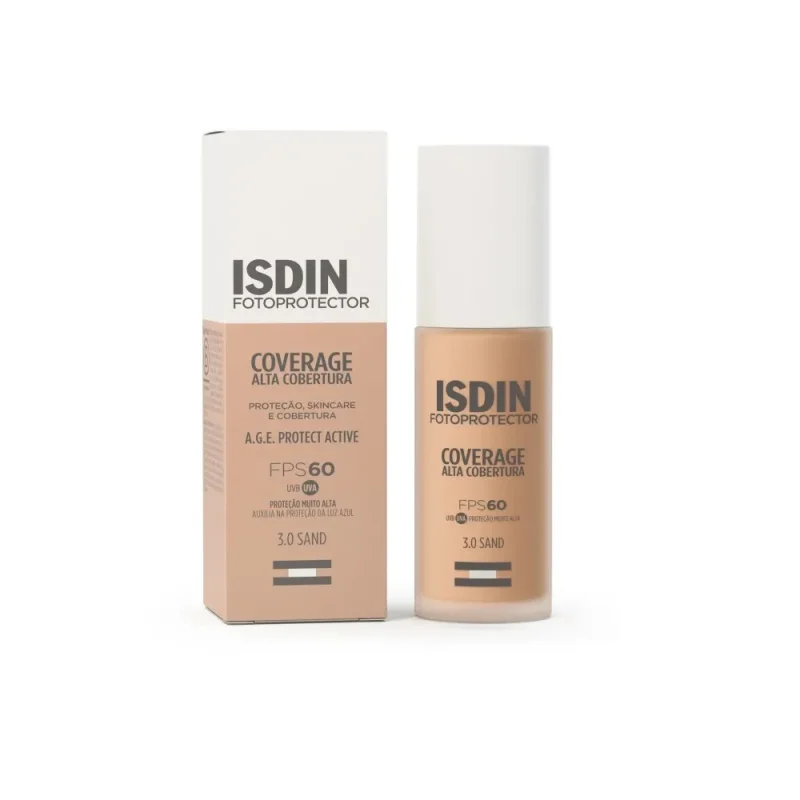 Protetor Solar Facial Isdin Coverage Alta Cobertura FPS 60 3.0 Sand 30g