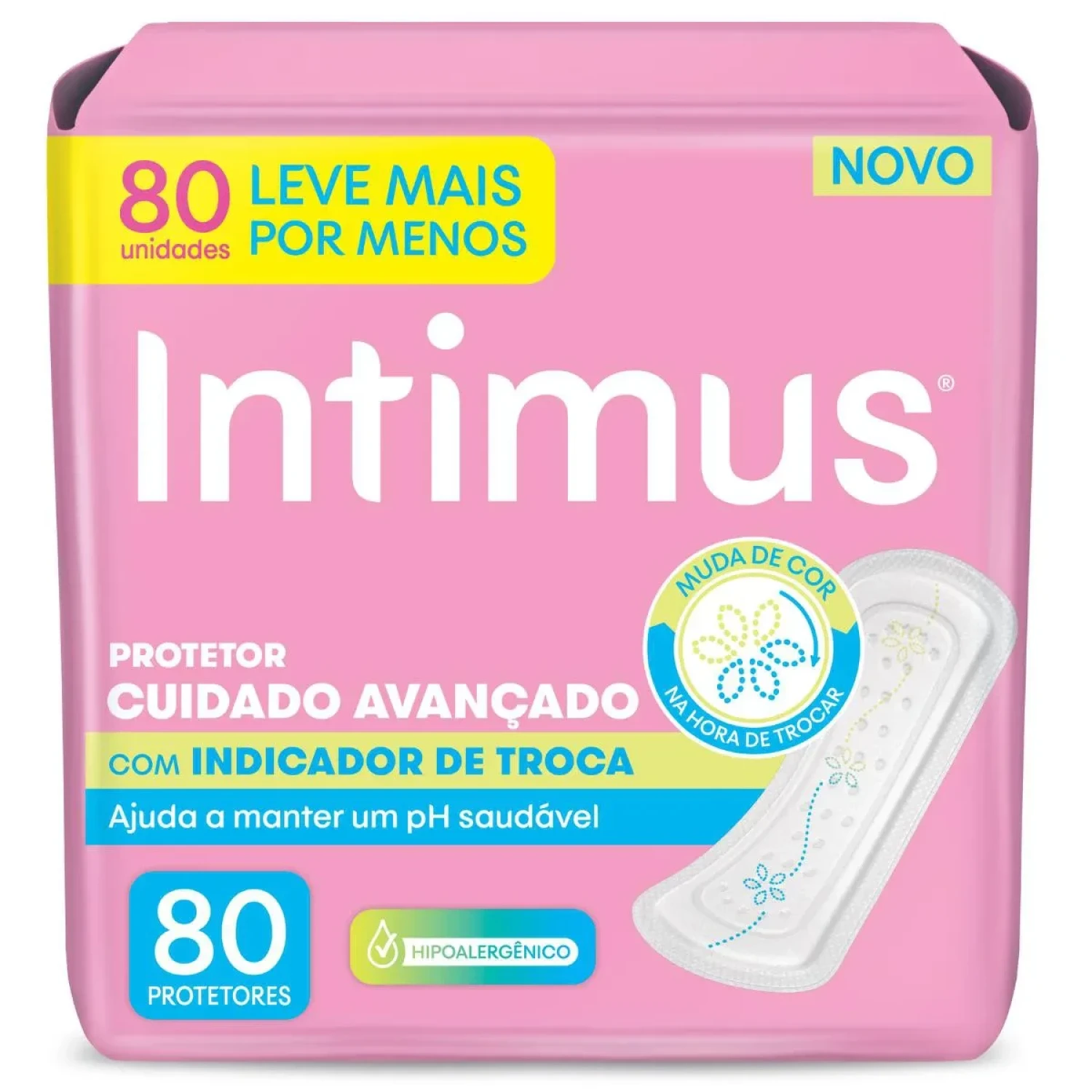 Protetor Diário Intimus Cuidado Avançado com Indicador de Troca, com 80 unidades (1/2)