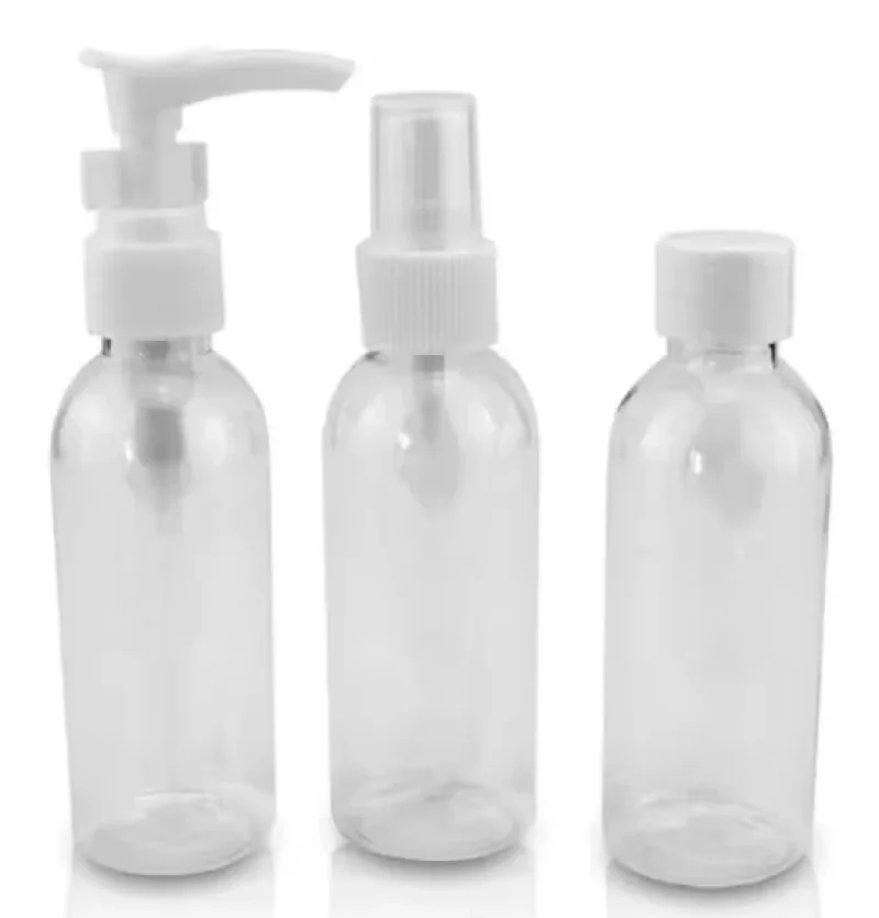 Kit Frasco para Viagem Plasart, com 3 unidades