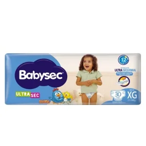 Fralda Babysec Ultra Sec Mega XG, com 30 unidades