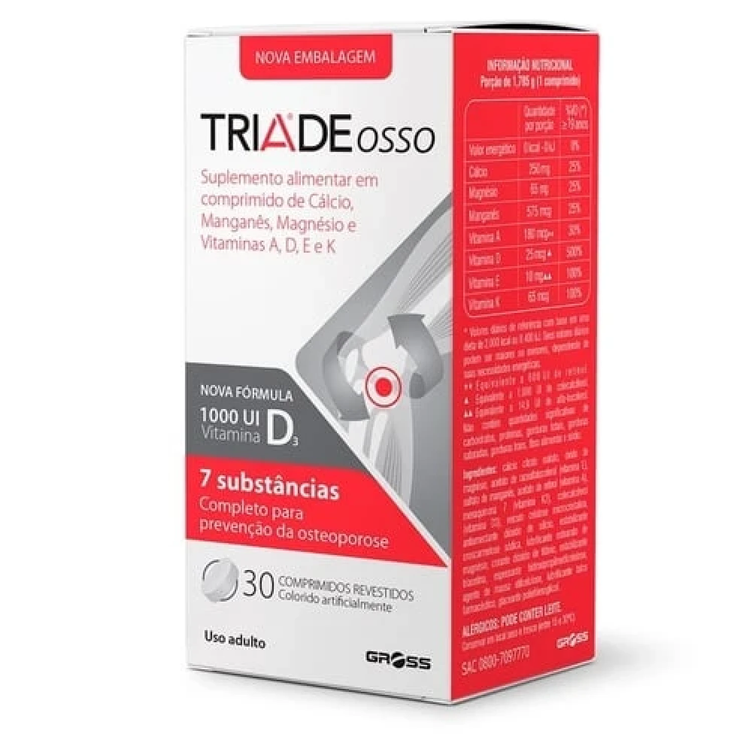 Triade Mais Osso 30 Comprimidos Revestidos (1/1)