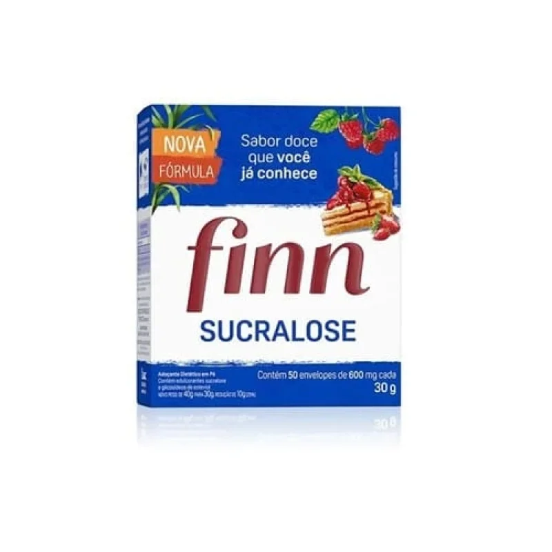 Adoçante Finn Sucralose em Pó, com 50 envelopes
