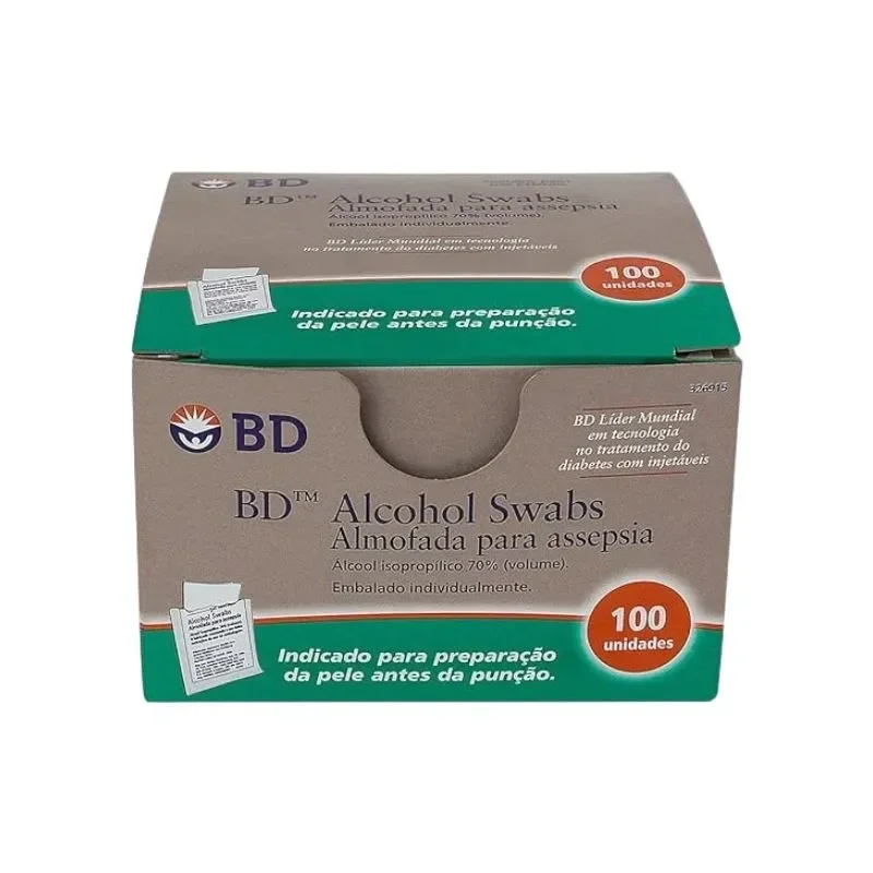Swab de Álcool 70% BD, com 100 unidades