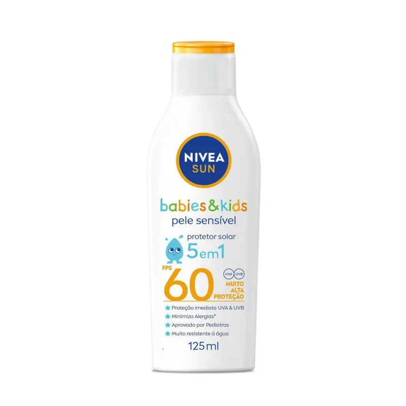 Protetor Solar FPS 60 Nivea Sun Kids & Babies Pele Sensível 120ml