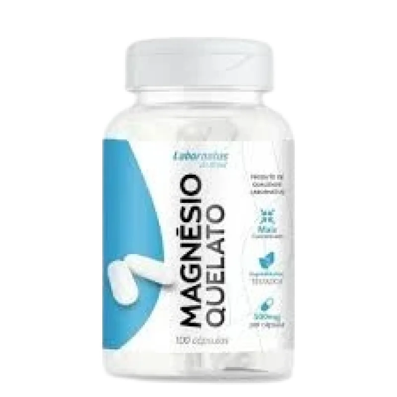 Magnésio Quelato Labornatus 500mg, com 100 cápsulas