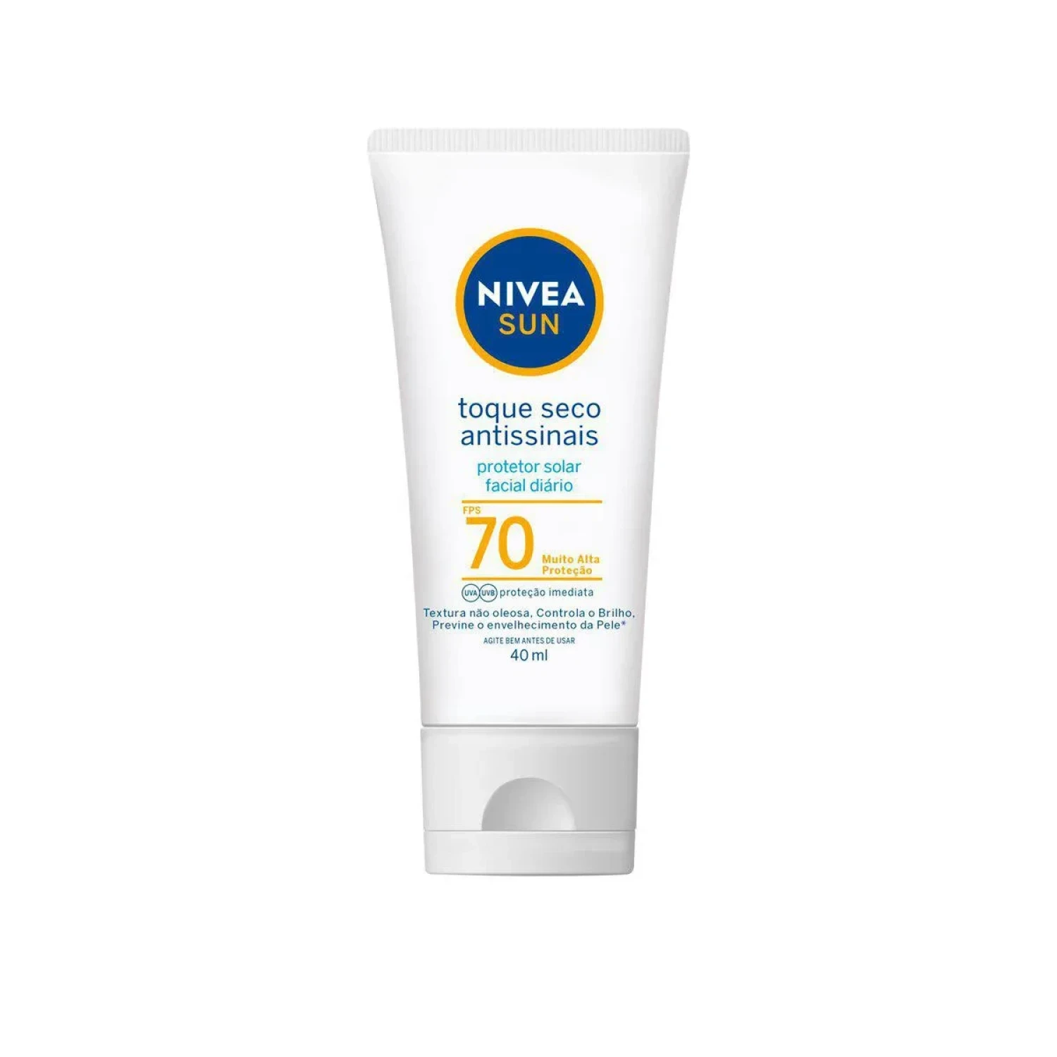 Protetor Solar Facial Nivea Sun Toque Seco Antissinais FPS 70 40ml (1/1)