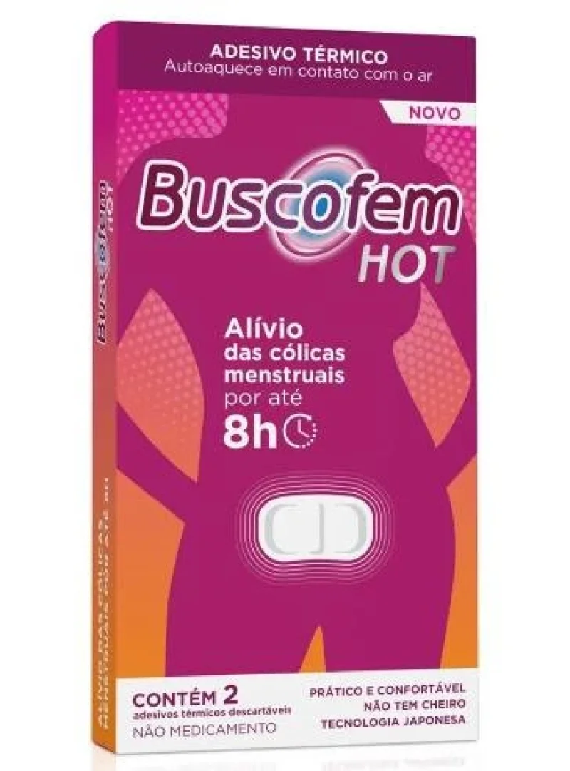 Buscofem Hot, com 2 adesivos térmicos