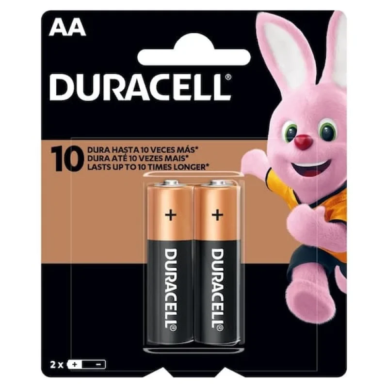 Pilha Alcalina Duracell AA, com 2 unidades