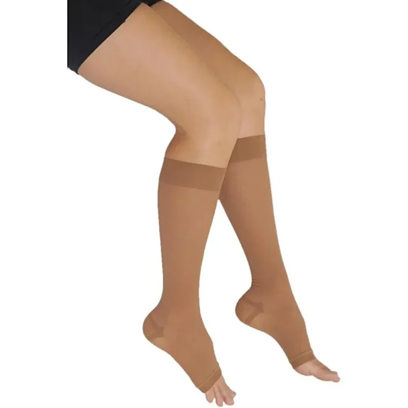 Meia de Compressão 3/4 Venosan Comfortline 20-30mmHg P Ponteira Aberta Bege Longa