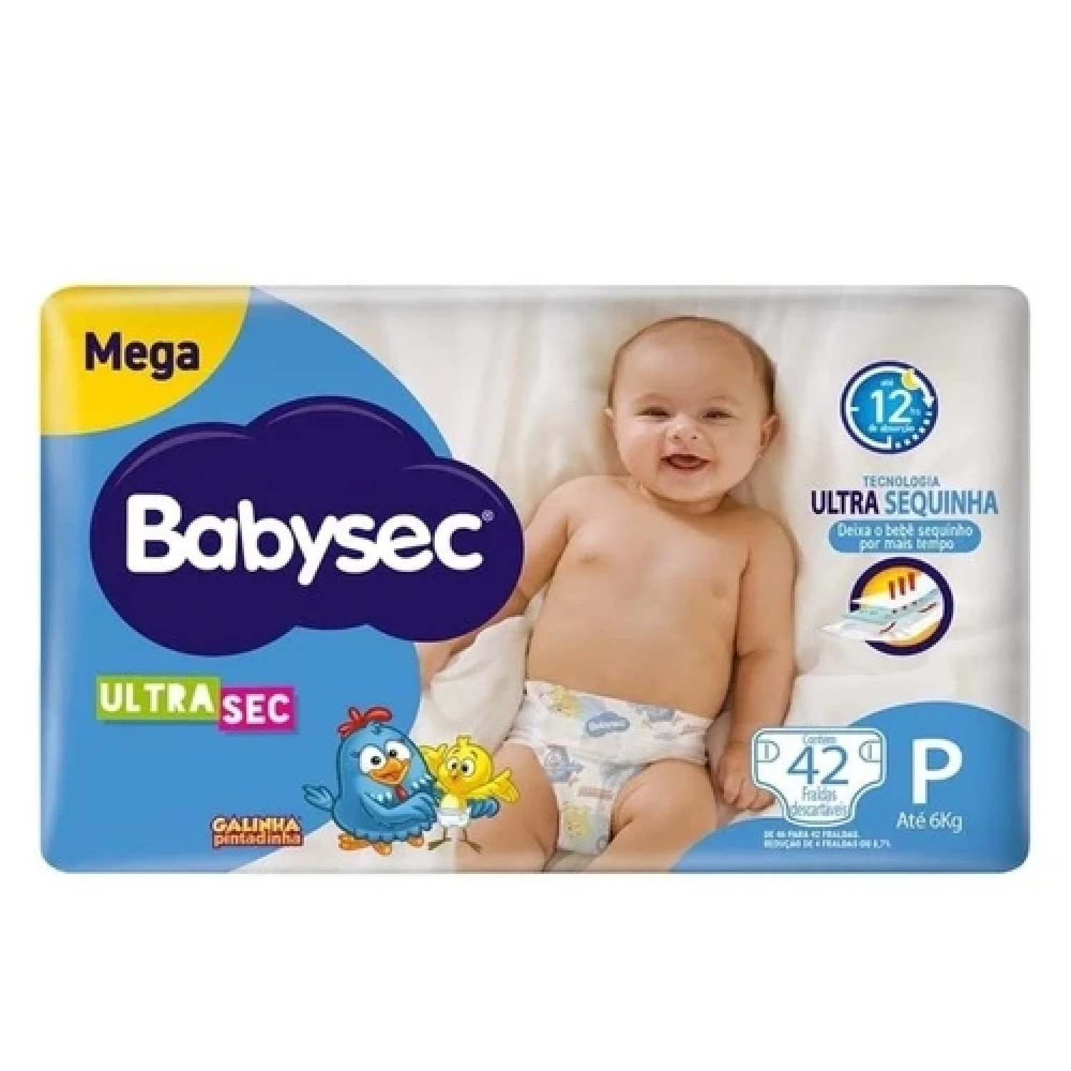 Fralda Babysec Ultra Sec Mega P, com 42 unidades (1/1)