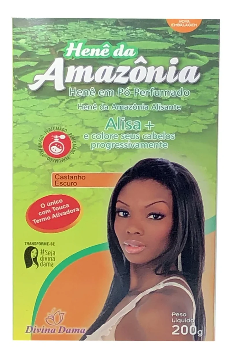 Henê em Pó Divina Dama Amazônia Castanho Escuro 200g