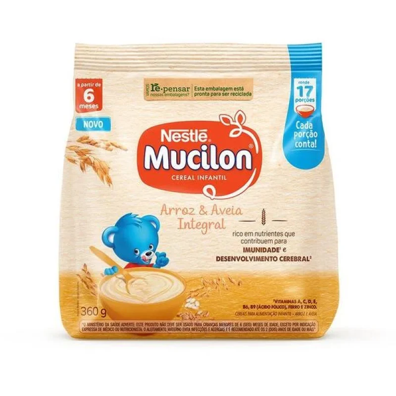 Cereal Infantil Mucilon Arroz e Aveia Integral 360g