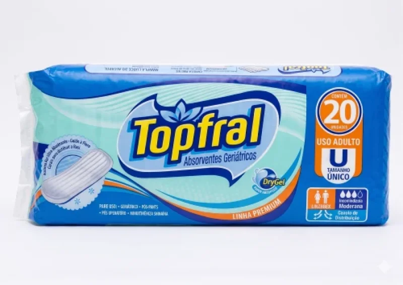 Absorvente Geriátrico Topfral Premium, com 20 unidades