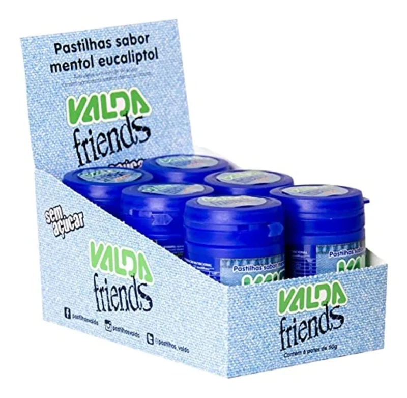 Pastilha Valda Friends Mentol e Eucaliptol 50g