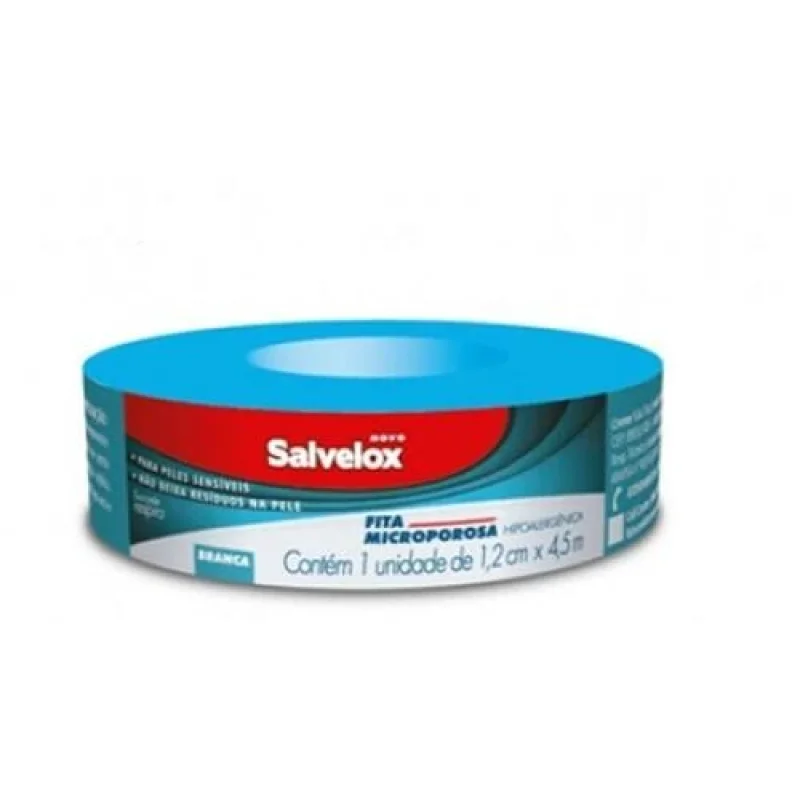 Esparadrapo Microporoso Salvelox Branco 1,2cm x 4,5m