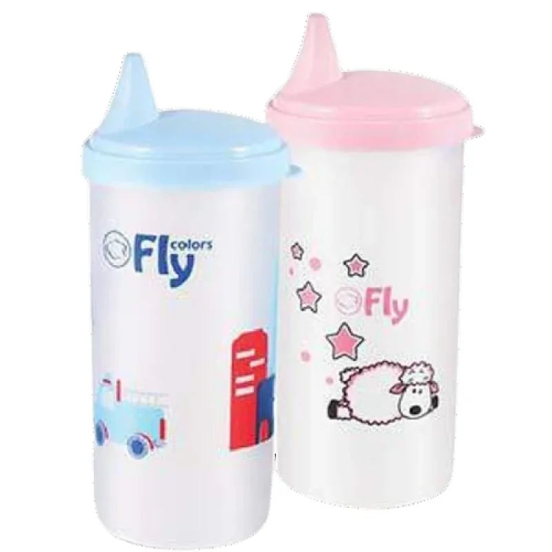 Copo Antivazamento Fly Bico Rígido 6+ meses, azul, 1 unidade com capacidade de 240mL