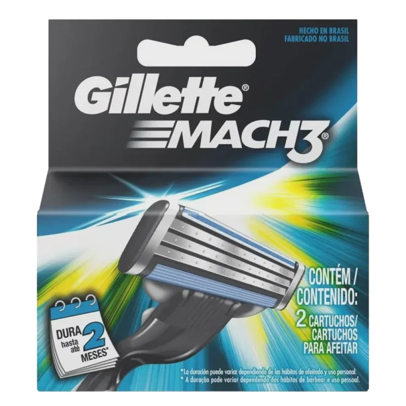 Carga Gillette Mach3, com 2 unidades