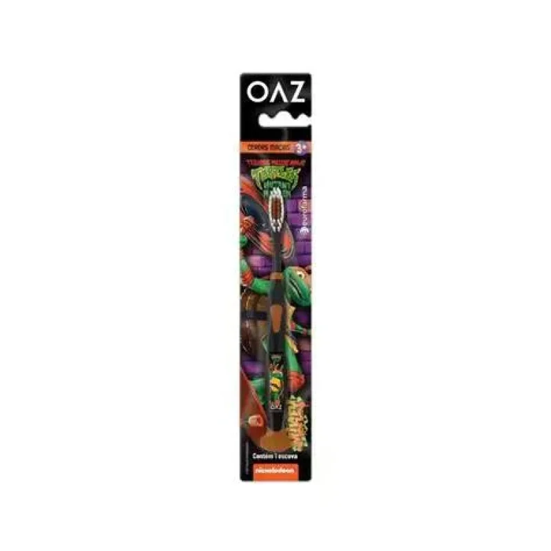 Escova Dental Infantil Oaz Tartarugas Ninjas, com 3 unidades
