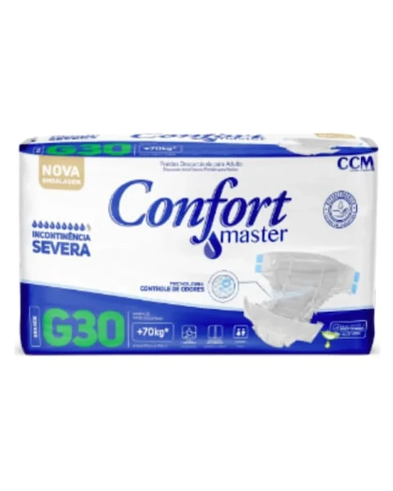 Fralda Geriátrica Confort Master G, pacote com 30 unidades