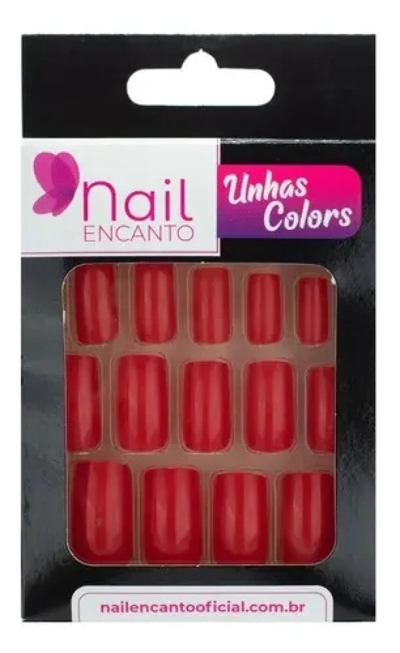 Unhas Nail Unhas Postiças Longa Vermelha 1 Unidade