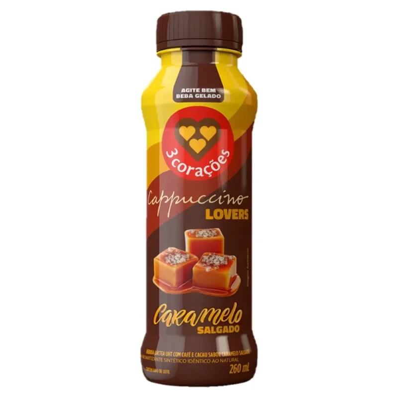 Bebida Láctea 3 Corações Cappuccino Lovers Caramelo Salgado 260ml