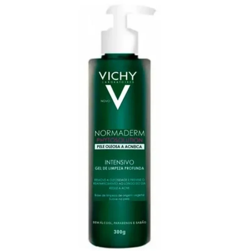 Gel para Limpeza Intensiva Facial pele oleosa/acneica Vichy Normaderm Phytosolution frasco, 1 unidade com 300g