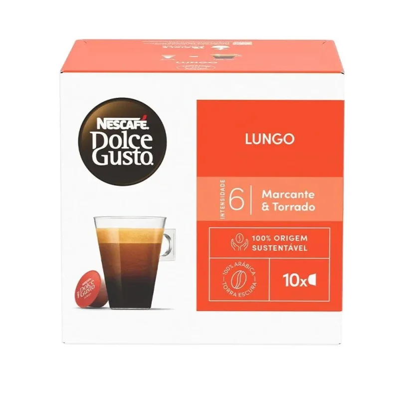 Café Nescafé Dolce Gusto Lungo, caixa com 10 cápsulas