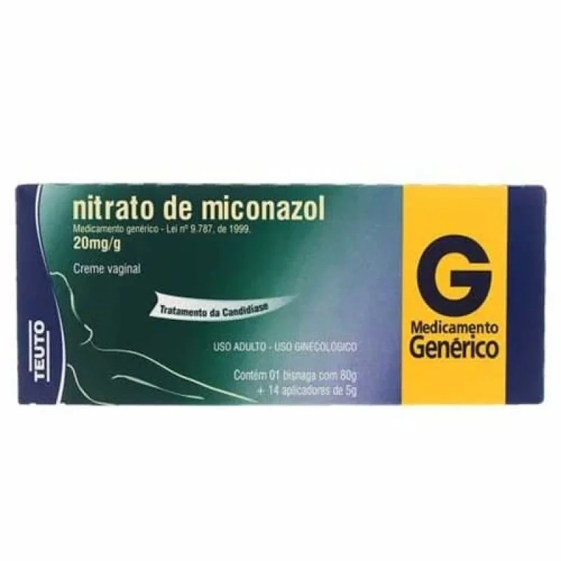 Nitrato de Miconazol 20mg/g Creme Vaginal 80g + 14 Aplicadores - Teuto