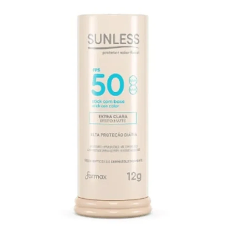 Protetor Solar Facial Sunless Stick FPS 50 Base Extra Clara 12g