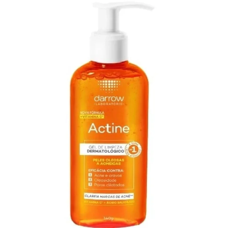 Gel para Limpeza Facial Darrow Actine Pele Oleosa e Acneica frasco, 1 unidade com 140g