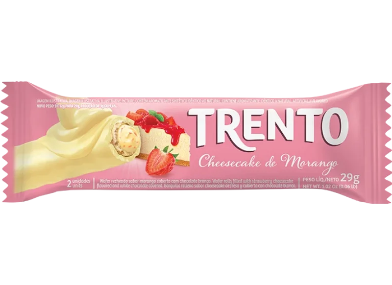 Chocolate Trento Wafer Cheesecake Morango 29g