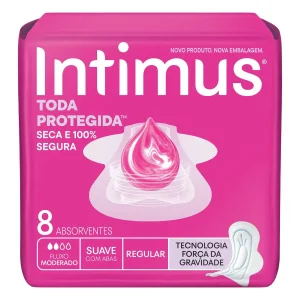 Absorvente Intimus Toda Protegida com Abas Suave, com 8 unidades