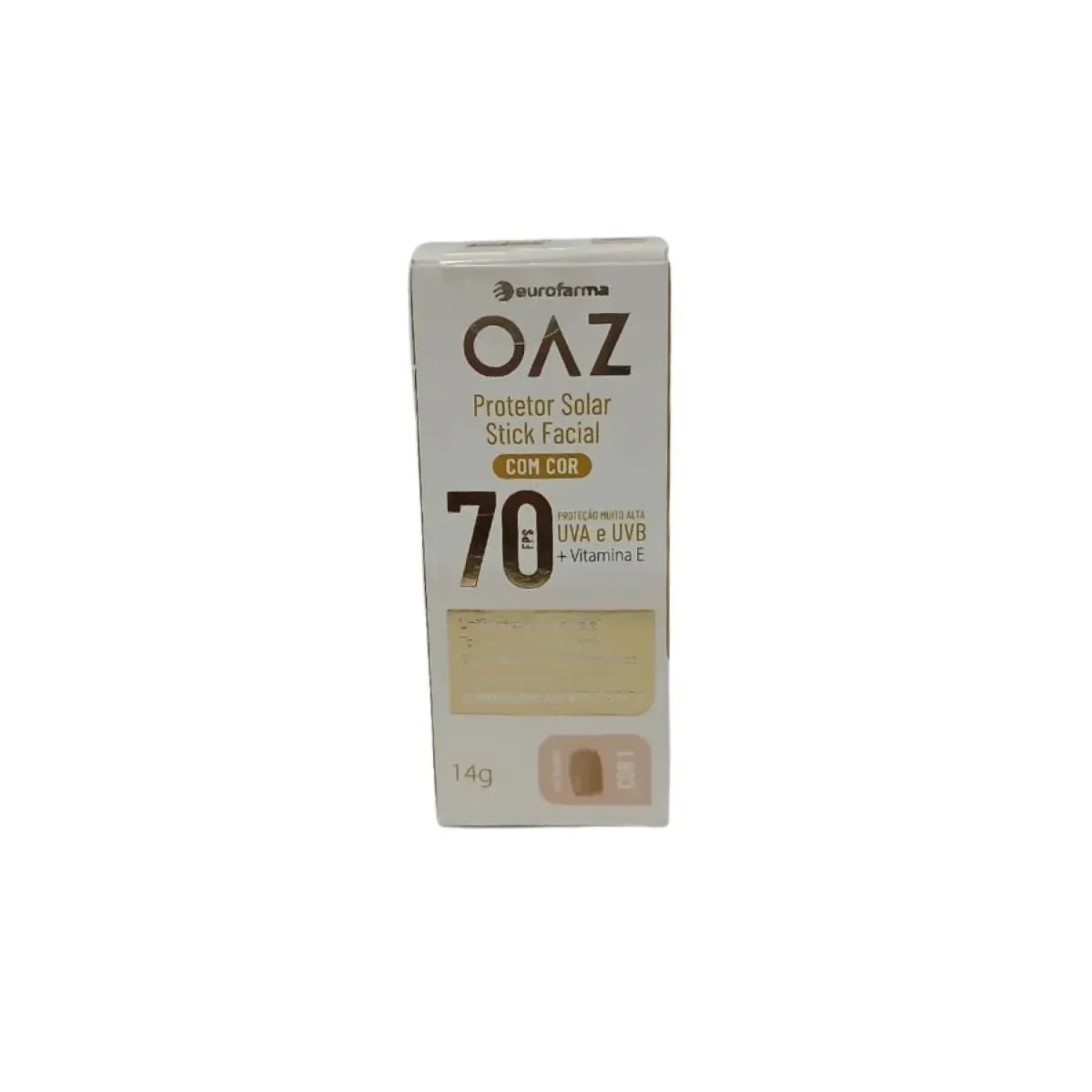 Protetor Solar Facial em Stick Oaz Com Cor FPS 70 Cor 1 14g (1/1)