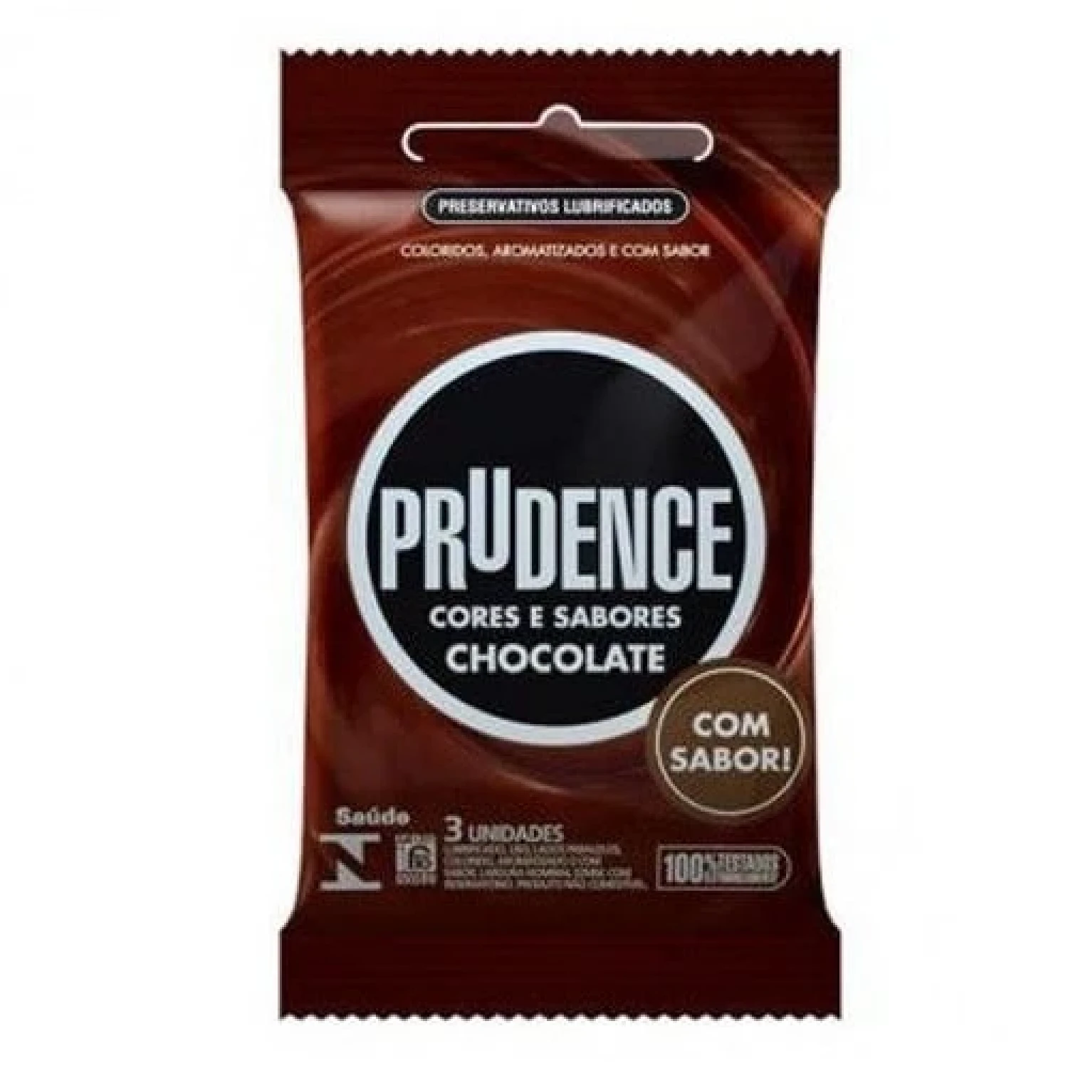 Preservativo Prudence Cores e Sabores Chocolate, com 3 unidades (1/1)