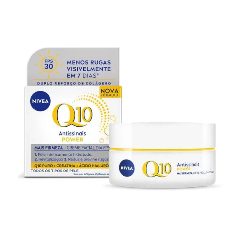 Creme Facial Antissinais Nivea Q10 Plus Dia Pele Normal a Seca FPS 30 com 47g