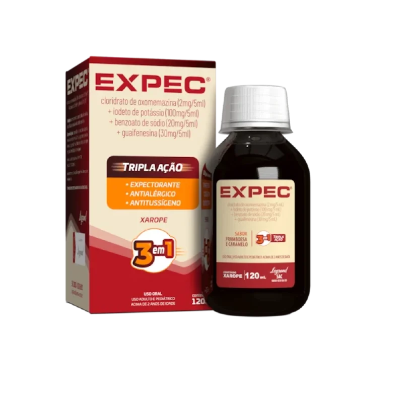 Expec 0,4mg/mL + 20mg/mL + 4mg/mL + 6mg/mL Xarope 120mL