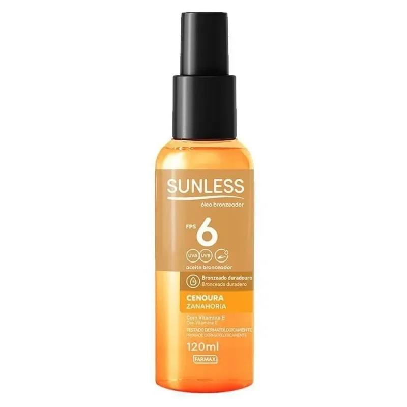 Óleo Bronzeador Sunless Cenoura FPS 6 120ml