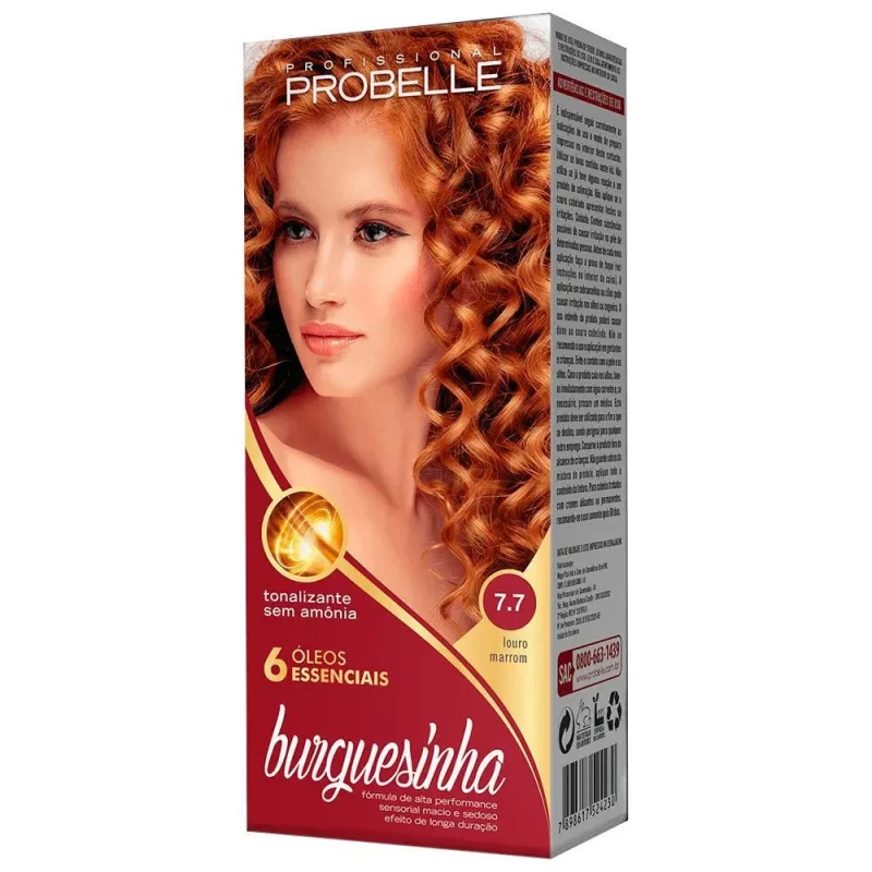 Tonalizante Probelle Burguesinha 7.7 Louro Marrom