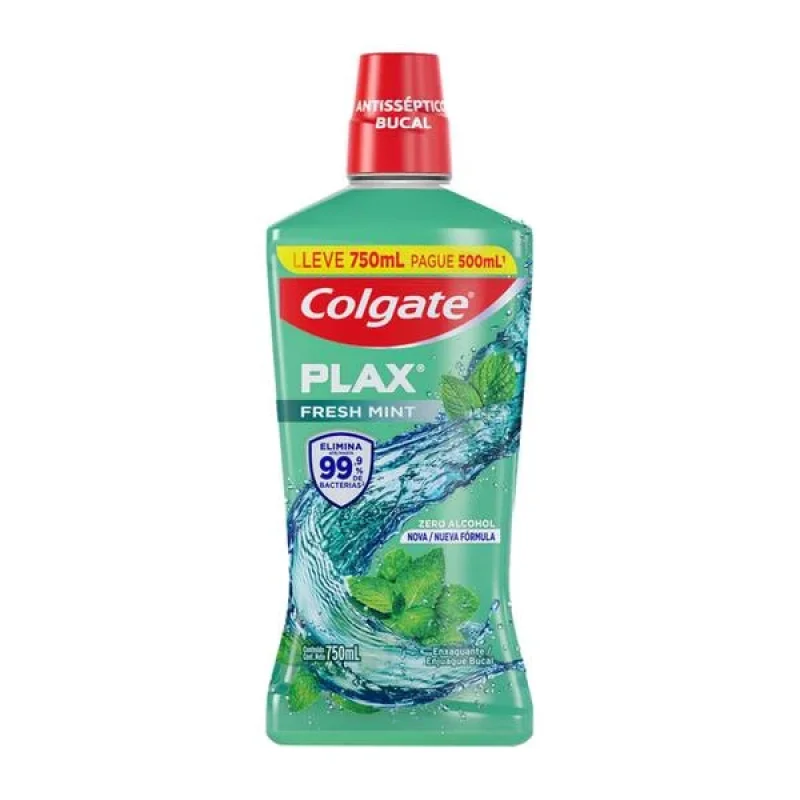 Enxaguante Bucal Colgate Plax Fresh Mint sem Álcool 750ml