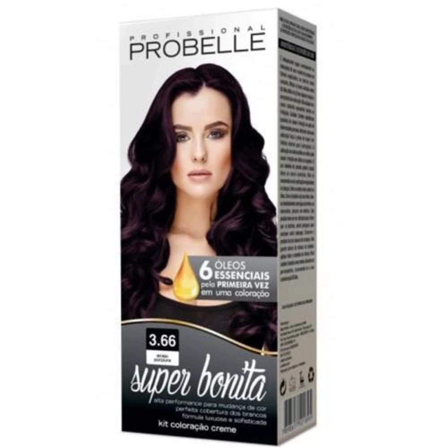 Probelle Super Bonita Tintura Profissional nº 3.66 Acaju Púrpura 1 Unidade (1/1)
