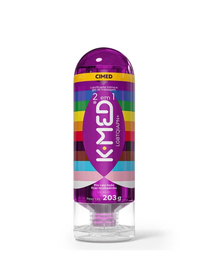Gel Lubrificante Íntimo K-Med 2 em 1 LGBTQIAPN+ 203g