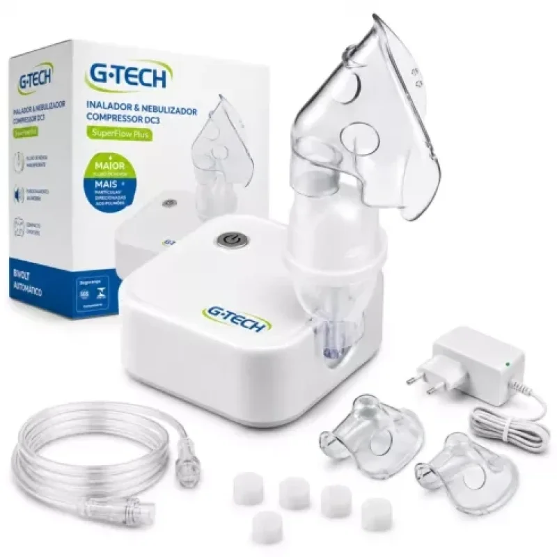 Inalador e Nebulizador Compressor G-Tech DC3 Bivolt