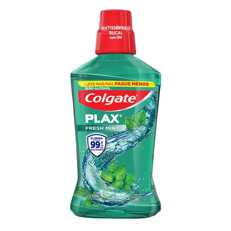 Enxaguante Bucal Colgate Plax Fresh Mint sem Álcool 500ml