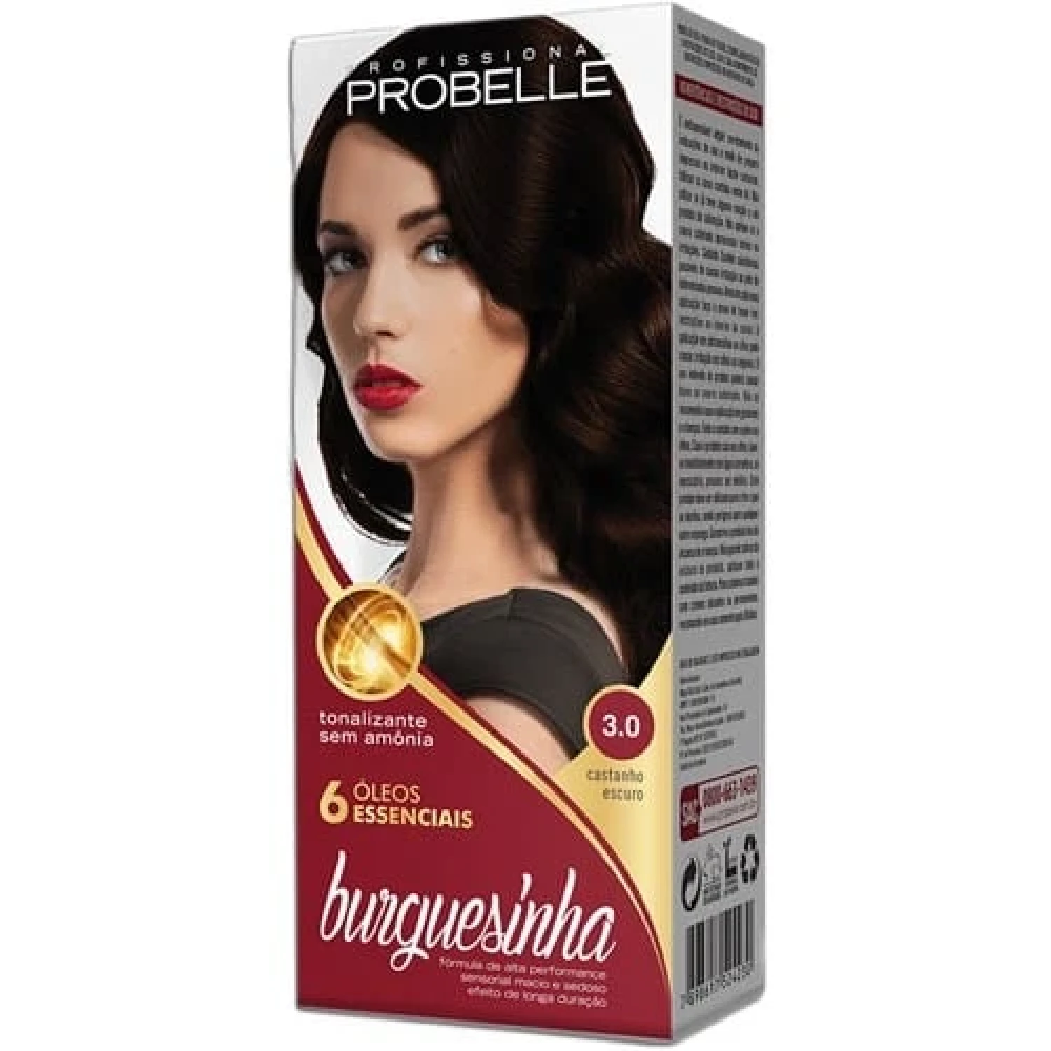 Probelle Tonalizante Burguesinha nº 3.0 Castanho Escuro 1 Unidade (1/1)