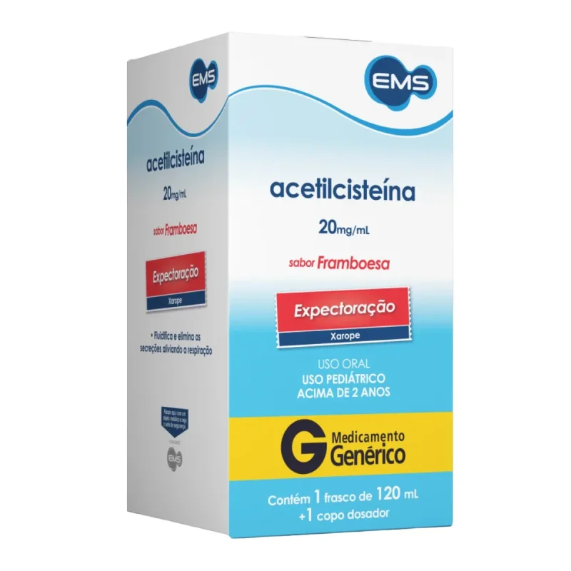 Acetilcisteína 20mg/mL Xarope Pediátrico 120mL - EMS